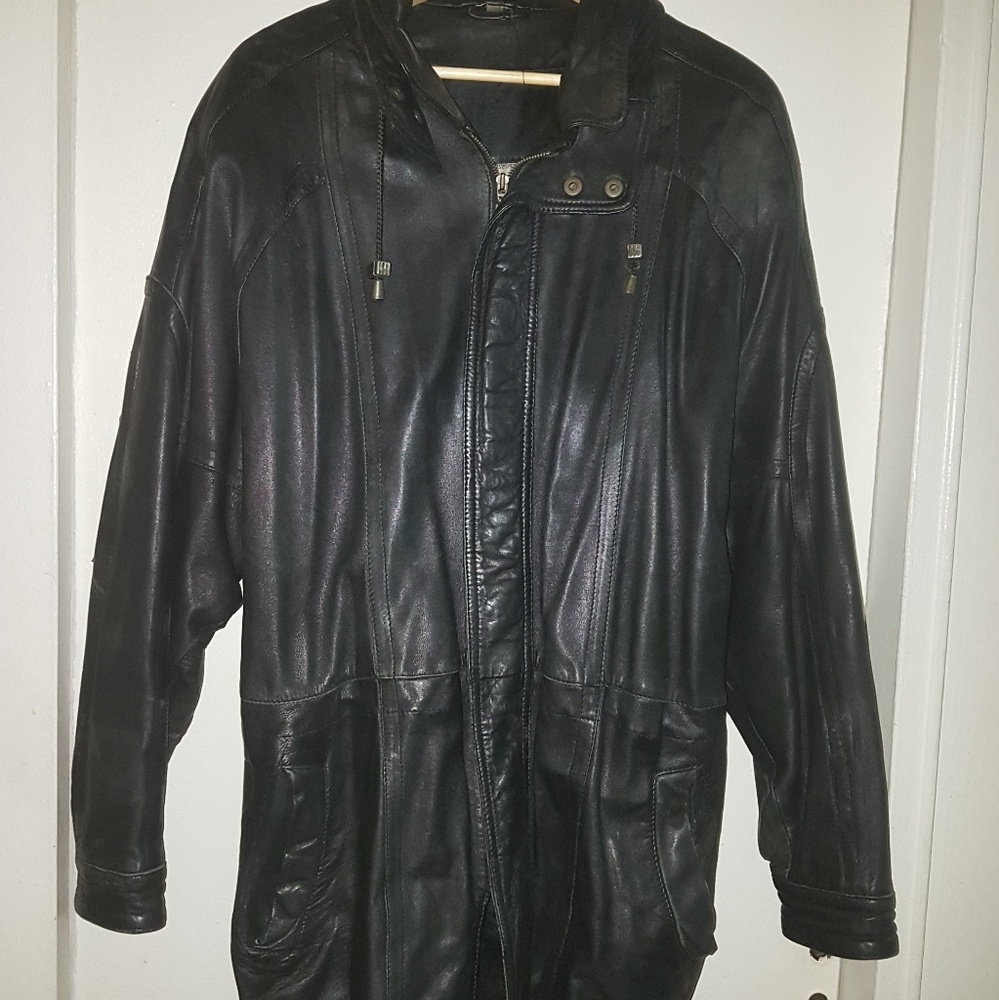 Leather Black Winter Coat